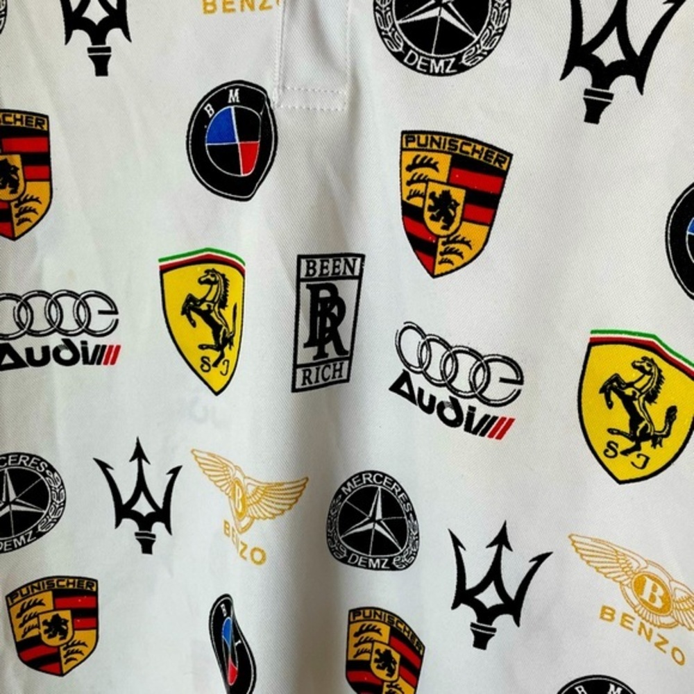 Bleecker & Mercer Short Sleeve Polo Luxury Car Logo Men’s‎ Size Medium - Picture 3 of 5